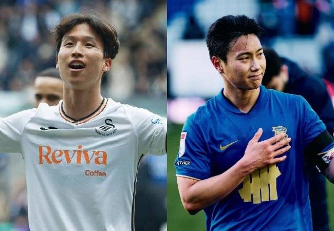 스완지 시티 엄지성(왼쪽)과 버밍엄 시티 백승호가 12일(한국시간) 끝난 잉글랜드 챔피언십 42라운드서 나란히 도움을 기록했다. 사진출처｜스완지 시티 인스타그램·버밍엄 시티 페이스북