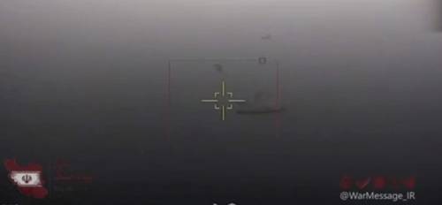 이란 이슬람혁명수비대가 호르무즈 봉쇄 시도에 대해 경고하면서 공개한 드론 영상 [세파뉴스 텔레그램 캡처. 재판매 및 DB 금지]