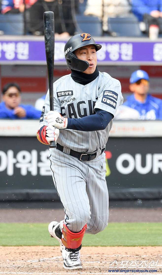 12일 대전한화생명볼파크에서 열린 KBO리그 한화 이글스와 삼성 라이온즈의 시범경기. 한화 손아섭이 타격을 하고 있다. 대전=박재만 기자 pjm@sportschosun.com/2026.03.12/