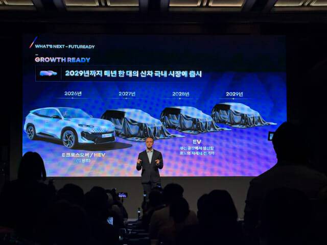 르노코리아의 국내 중장기 전략을 발표하는 니콜라 파리 르노코리아 사장 (사진=지디넷코리아)