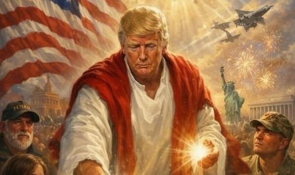 도널드 트럼프 미국 대통령이 자신을 예수처럼 묘사한 이미지를 소셜미디어에 올려 보수 성향 종교계 인사들까지 비판을 쏟아내자 결국 12시간 뒤 해당 게시물을 삭제했다. [사진출처 = SNS]