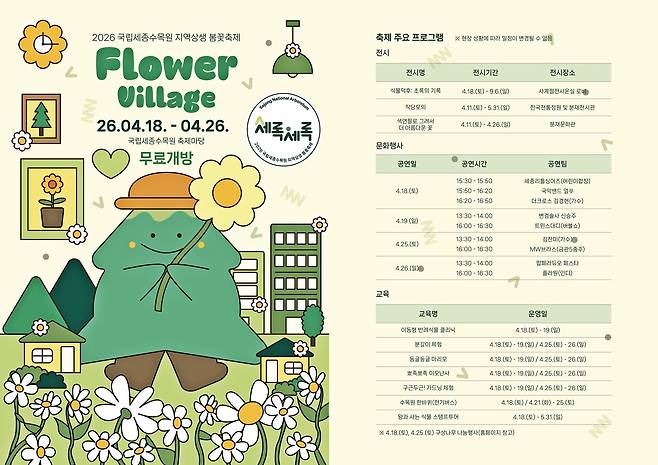 국립세종수목원 세록세록, 플라워 빌리지 포스터 [한국수목원정원관리원 제공. 재판매 및 DB 금지]