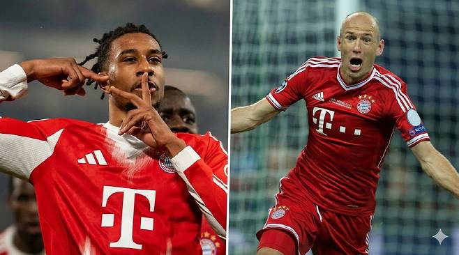 올리세(왼쪽)와 로번    캡처=바이에른 뮌헨 구단 SNS