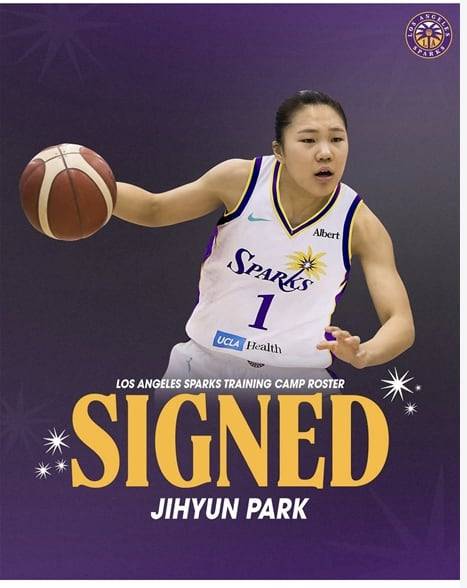 박지현이 WNBA의 명문 구단인 LA 스팍스와 신인 계약을 했다. /박지현 SNS