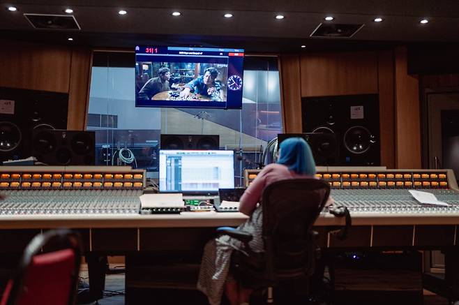 영화 '어쩔수가없다'의 음악 녹음이 이뤄졌던 영국 런던의 한 스튜디오 사진. 좋음 음원은 좋은 녹음이 결정한다. ⓒ조영욱