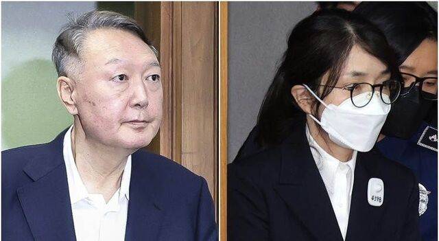 법정 들어서는 윤석열·김건희. 사진공동취재단
