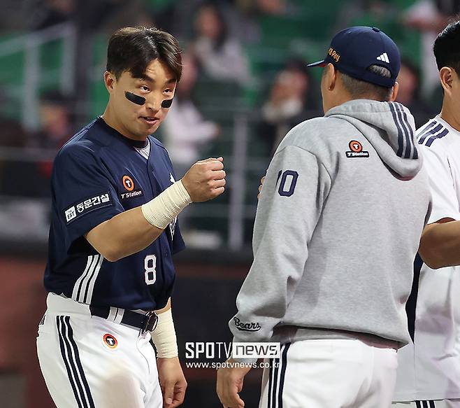 ▲ 왼쪽부터 손아섭, 김원형 감독 ⓒ곽혜미 기자