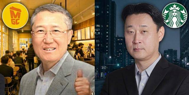 [(좌)김대영 메가MGC커피 대표이사 및 (우)손정현 스타벅스코리아 대표이사 / 출처 = 메가MGC커피 및 신세계그룹 제공 및 자체 그래픽 편집]