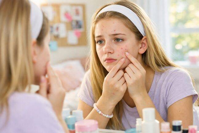 가뜩이나 예민한 사춘기 여드름은 흉터 뿐만 아니라 마음의 상처가 될 수도 있다. 이미지=챗GPT 생성