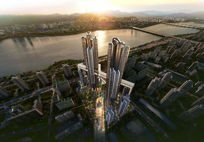 포스코이앤씨가 신반포19·25차 재건축 조합원에 제안한 더반포 오티에르 조감도. 포스코이앤씨 제공