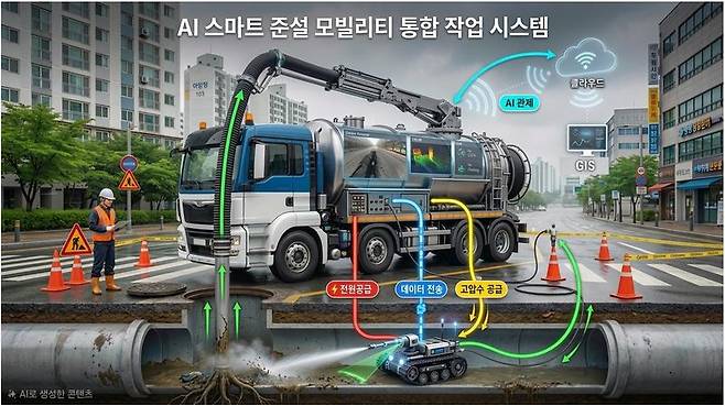 AI 스마트 준설 모빌리티 통합 작업 시스템. 경북도 제공