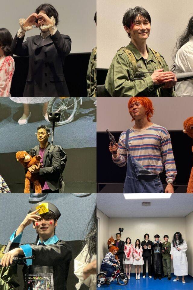 영화 '살목지' 출연진이 귀신 분장 공약을 이행했다. / 쇼박스 쇼설미디어