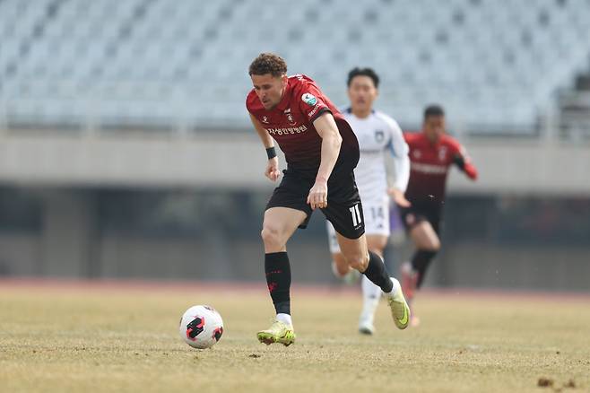 부천 갈레고는 2부용 선수라는 꼬리표를 떼어내고 올 시즌 K리그1서 7경기 4골 1도움으로 맹활약하고 있다. 사진제공│한국프로축구연맹