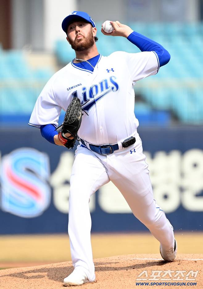24일 대구삼성라이온즈파크에서 열린 KIA와 삼성의 시범경기. 삼성 선발투수 오러클린이 역투하고 있다. 대구=허상욱 기자wook@sportschosun.com/2026.03.24/
