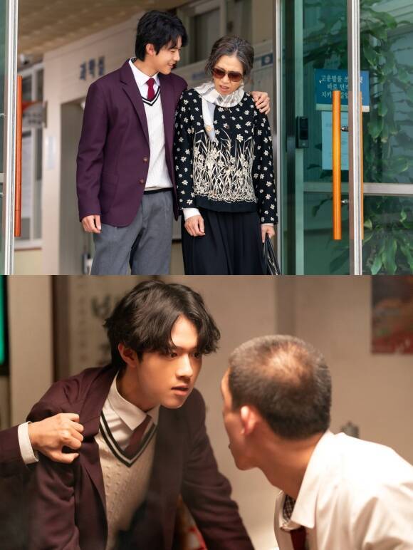 배우 염혜란과 신예 신우빈이 영화 '내 이름은'을 통해 모자로 자연스러운 호흡을 맞춰 눈길을 끌었다. /렛츠필름, 아우라픽처스