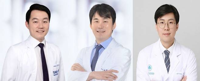 왼쪽부터 고영일 서울대병원 교수, 박준빈 순환기내과 교수, 박찬순 서울아산병원 심장내과 교수. 서울대병원