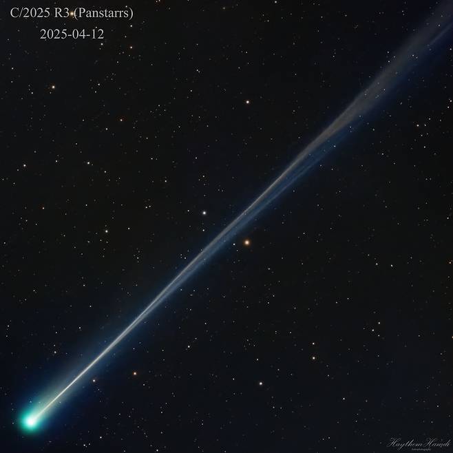 4월 12일 미국 로드아일랜드에서 촬영된 C/2025 R3(PanSTARRS) 혜성./Haythem Hamdi/NASA