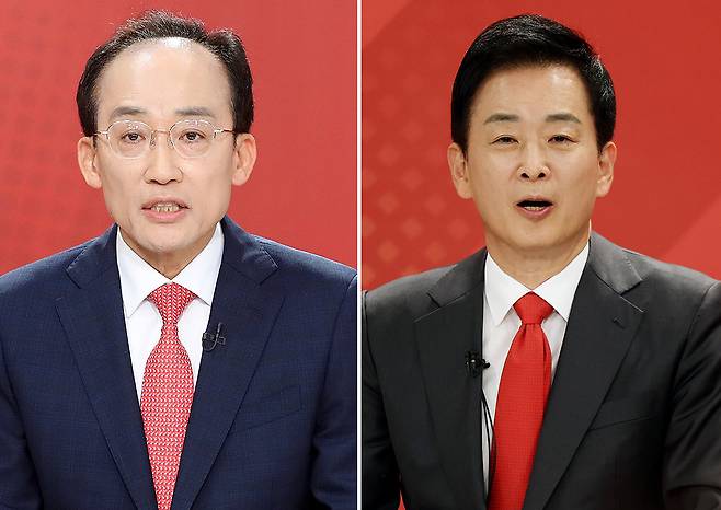 국민의힘 대구시장 본경선에 진출한 추경호·유영하 의원. 뉴시스