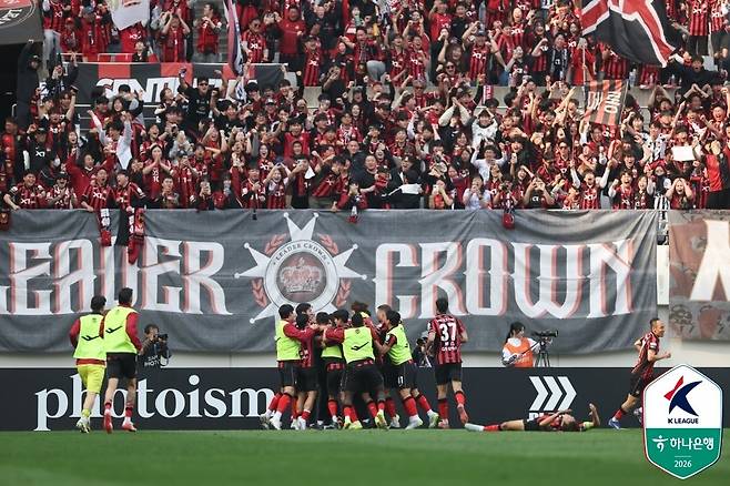 시즌 개막 후 7경기 연속 무패 행진 중인 FC서울.한국프로축구연맹 제공