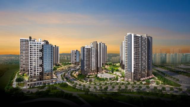 고덕국제신도시 수자인풍경채 1, 2단지 통합 투시도