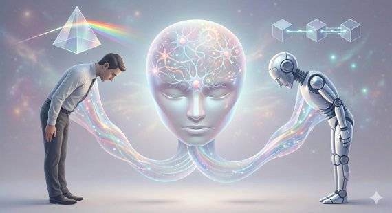 인간 상담원과 AI 챗봇이 나란히 고개를 숙여 사과하고 있는 모습으로, 이 시각적 대비는 서비스 실패 상황에서 소비자가 인간에게는 도덕적 진심을, AI에게는 기술적 완벽함을 기대한다는 연구 결과를 직관적으로 설명하고 있다. (그래픽=제미나이 생성)