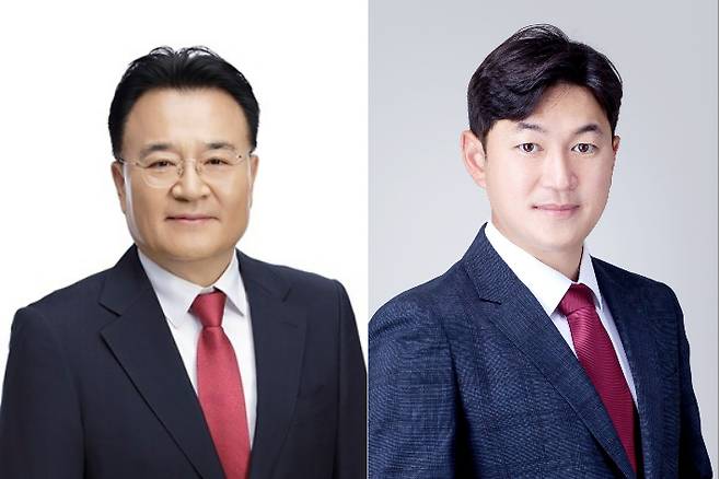 국민의힘 서승우·이욱희 청주시장 예비후보. 충청북도선거관리위원회 제공