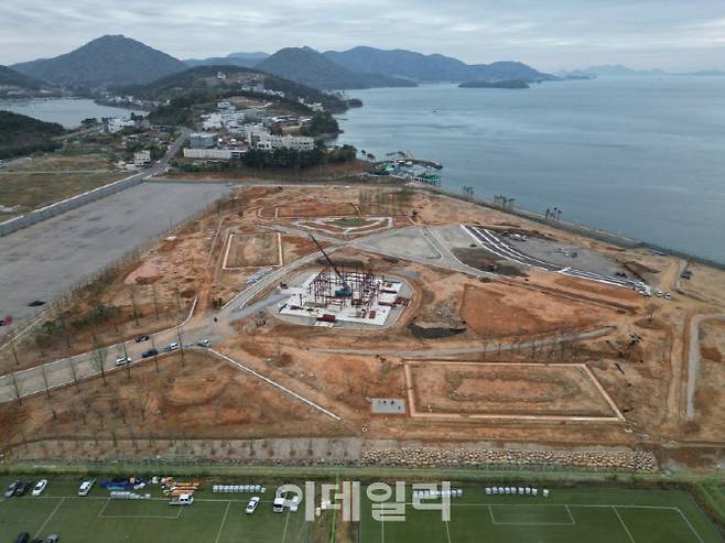 여수 세계섬박람회 주행사장 공사 현장. 사진=연합뉴스
