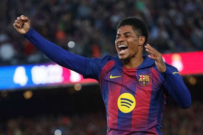 바르셀로나에서 임대로 뛰고 있는 래시포드   AP<저작권자(c) 연합뉴스, 무단 전재-재배포, AI 학습 및 활용 금지>