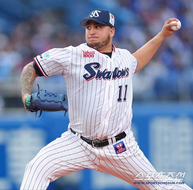 야쿠르트 스왈로즈 좌완 마무리 투수 키하다. 요코하마와 개막전부터 7경기 연속 세이브를 올렸다. 사진캡처=야쿠르트 스왈로즈 SNS