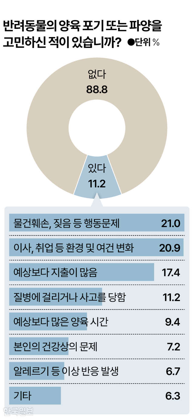 시각물_반려동물 양육포기 파양 고민 그래픽=박종범 기자