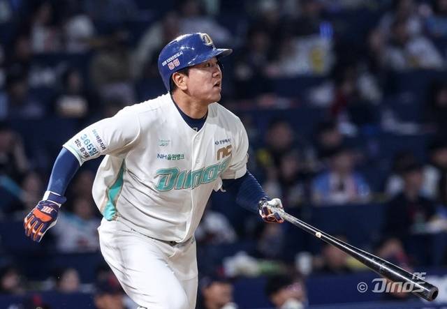 이우성은 18일 SSG전에서 홈런을 쳤다. 사진=NC 제공