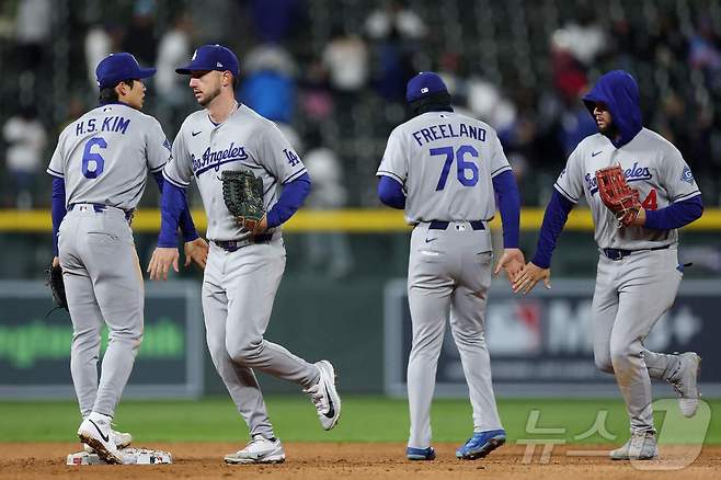 LA 다저스가 콜로라도 로키스에 패해 4연승을 마감했다. ⓒ AFP=뉴스1