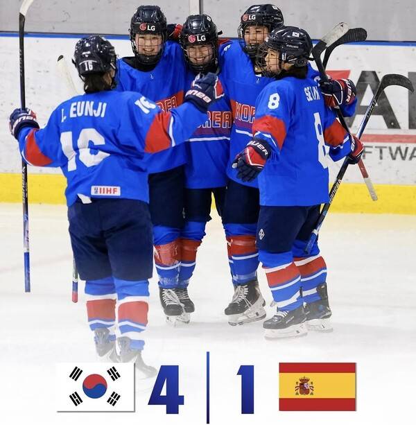한국 여자아이스하키 대표팀 선수들. 대한아이스하키협회 제공