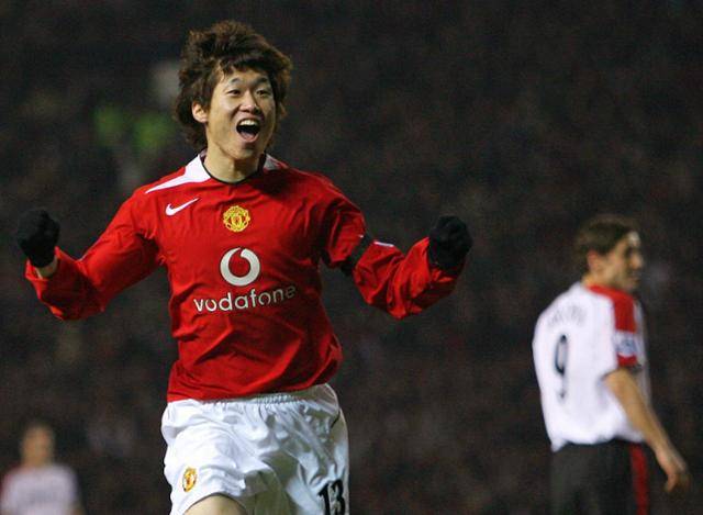 2006년 2월 맨체스터 유나이티드에서 활약하던 박지성. 로이터=뉴시스