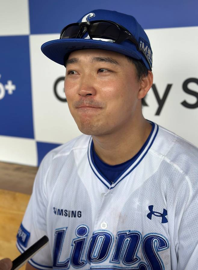 삼성 전병우가 18일 대구 LG전 종료 후 인터뷰를 하고 있다. 대구=이형석 기자&nbsp;