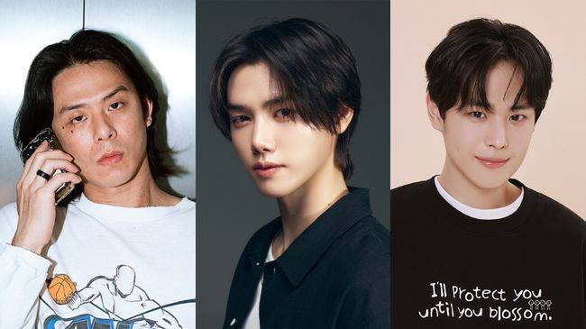 왼쪽부터 빈지노, 크래비티 민희, 최병찬 ⓒKIA 타이거즈 제공