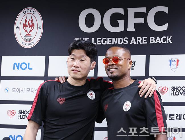 박지성과 에브라 / 사진=권광일 기자