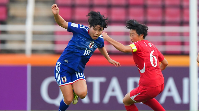 ▲ 북한은 이번 대회 조별리그 3경기와 토너먼트 2경기까지 무려 25골을 몰아치면서 단 한 골도 허용하지 않았다. 사노 헤더 득점은 북한의 이 대회 첫 실점이었다. 동시에 이 한 골이 우승을 가르는 결정타가 됐다. ⓒ 아시아축구연맹