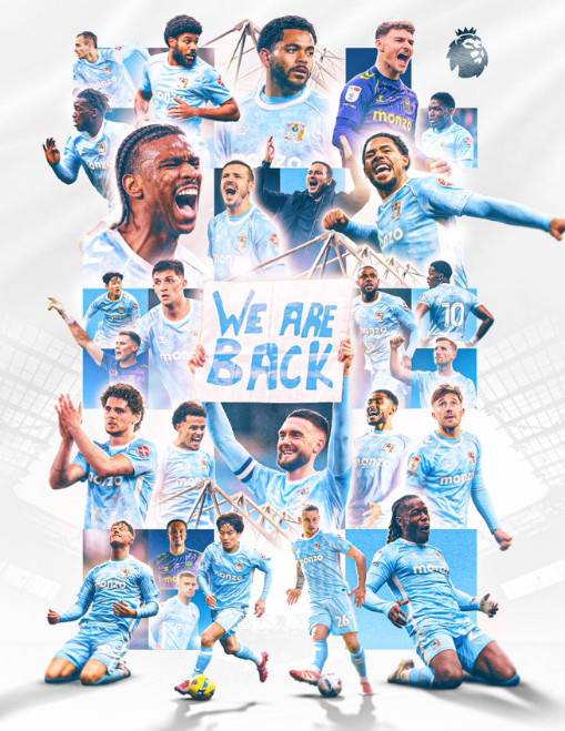 코번트리 EPL 승격 기념 공식 포스터. /사진=코번트리 시티 공식 SNS 갈무리