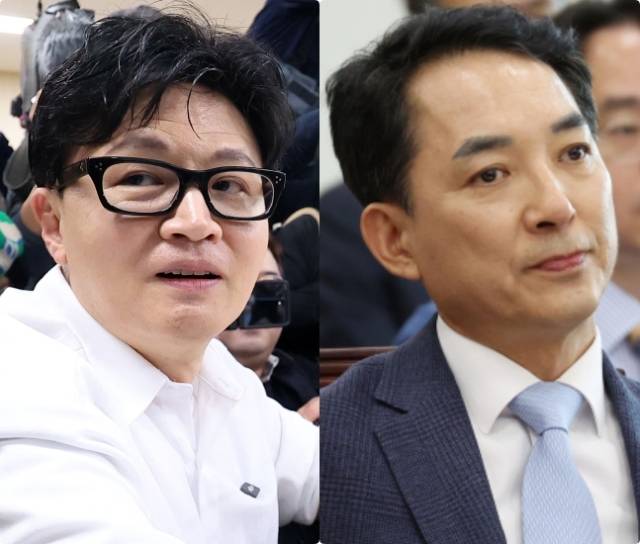 왼쪽부터 무소속 한동훈 전 국민의힘 대표, 박민식 전 국가보훈부 장관. 연합뉴스