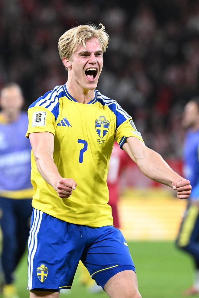 스웨덴 국가대표로 나선 루카스 베리발   AFP<저작권자(c) 연합뉴스, 무단 전재-재배포, AI 학습 및 활용 금지>