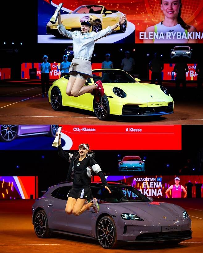 2024년과 2026년 두차례 포르쉐 테니스 그랑프리 챔피언에 오른 엘레나 리바키나. 포르쉐 테니스