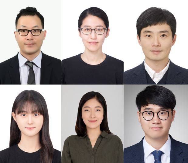 윗줄 왼쪽부터 박희호 고려대 생명공학부 교수, 권보미 세종대 기계항공우주공학부 교수, 유홍기 KAIST 기계공학과 교수. 아랫줄 왼쪽부터 강지현 고려대 석박사통합과정생, 손보람 국민대 교수, 한정무 KAIST 박사후연구원. 고려대 제공