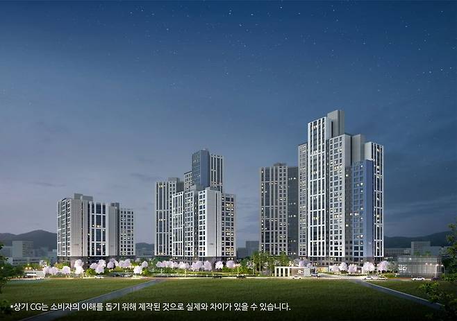 '두산위브 더센트럴 수원' 투시도. 두산건설 제공