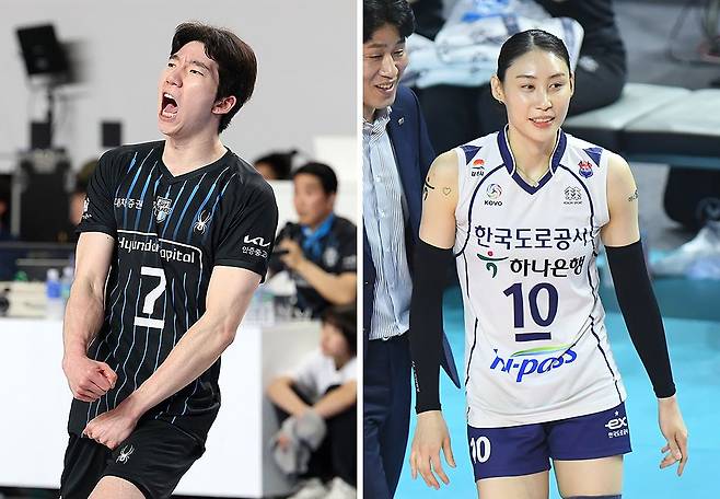 허수봉(왼쪽), 배유나