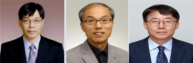 한국전자통신연구원(ETRI) 원장 후보. 김봉태(왼쪽부터) 럭사 기술 고문, 박세웅 서울대학교 교수, 백용순 ETRI 입체통신연구소장.[ETRI 제공]
