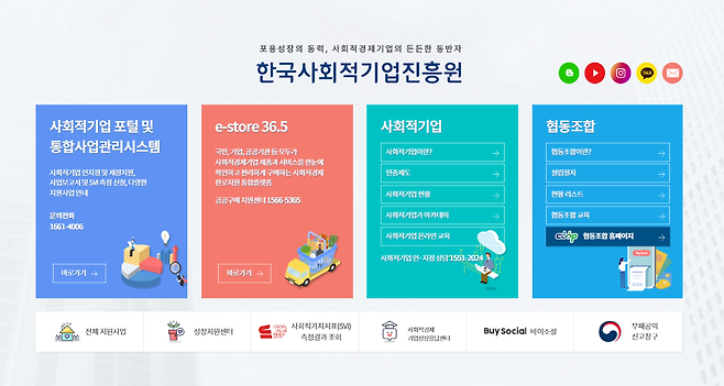 [한국사회적기업진흥원 홈페이지 캡처]