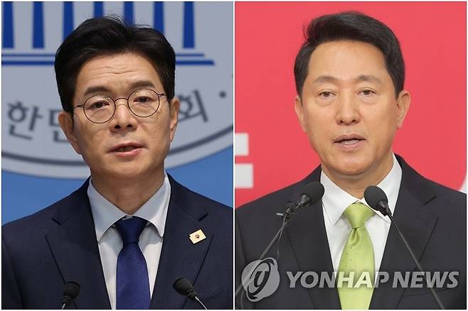 정원오·오세훈 [촬영 황광모·류영석]