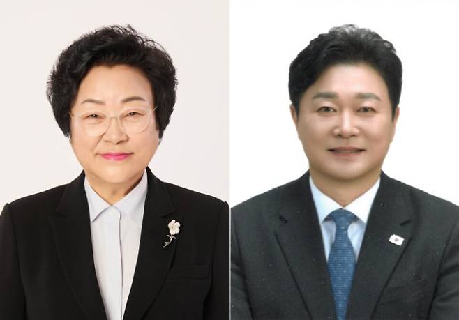 ▲김경희(국)이천시장 후보·성수석(민)이천시장 후보. /사진제공=선거관리위원회