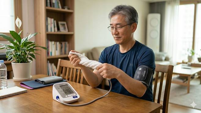 악력 운동과 같은 등척성 운동은 혈압 조절에 도움이 될 수 있다｜출처: Gemini 생성